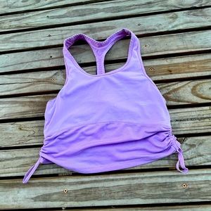 fabletics ruched sides purple workout top!!